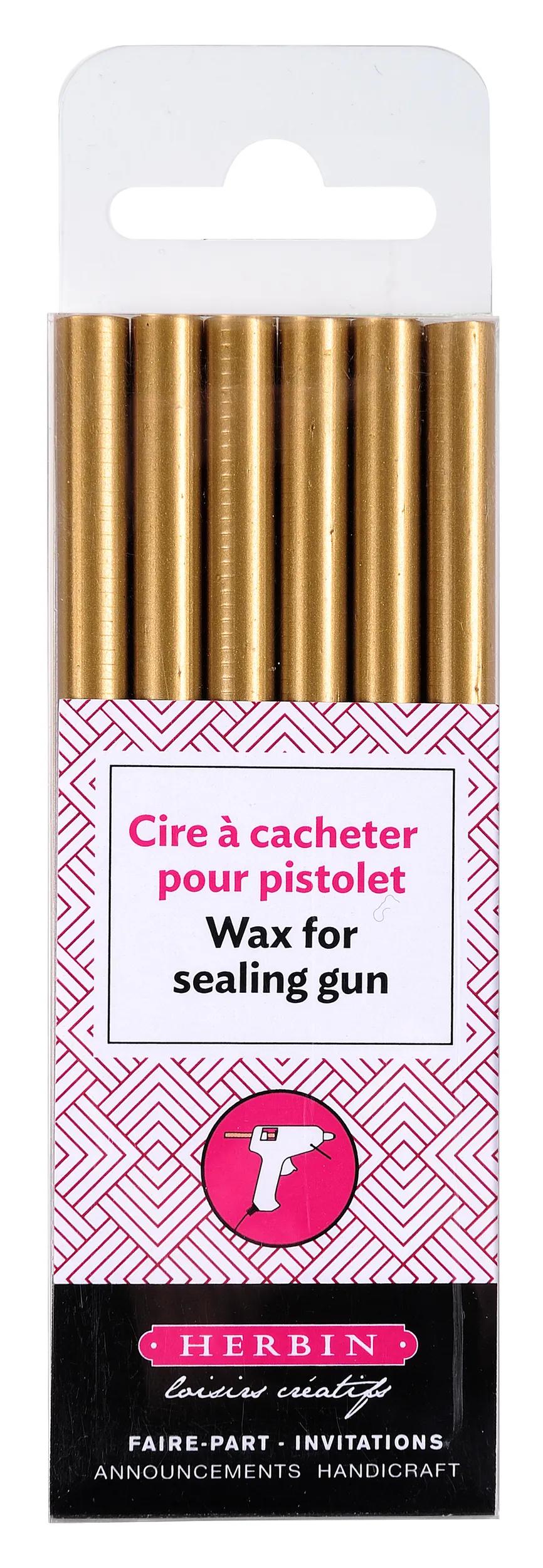 6 Wax Batons for Gun - Gold (Pack x5)