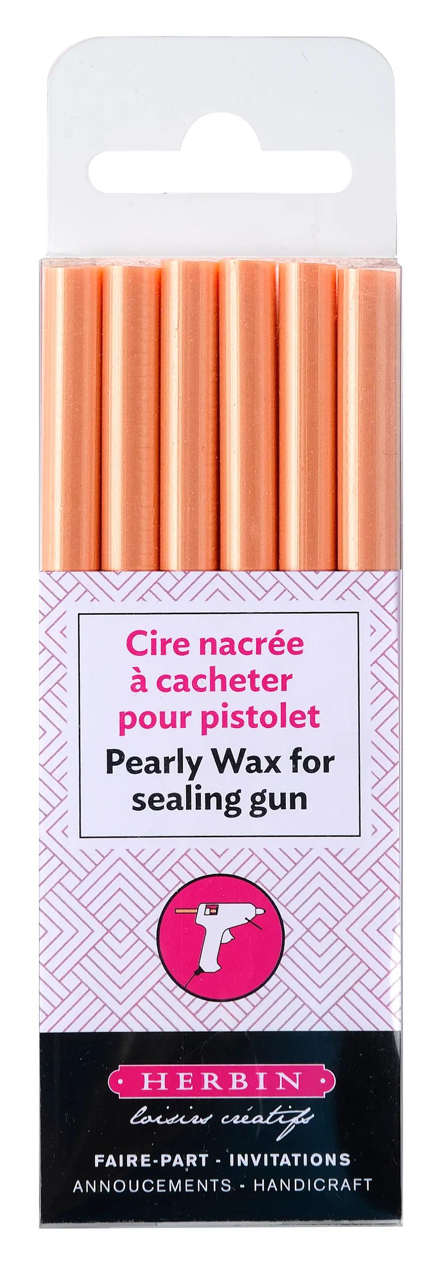 6 pearl wax sticks for gun - orange (Pack x5)