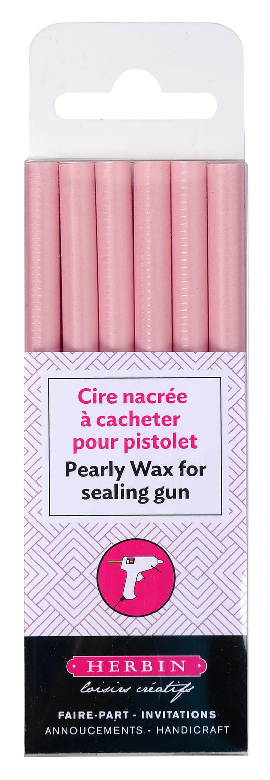 6 pearl wax sticks for gun - Pink (Pack x5)