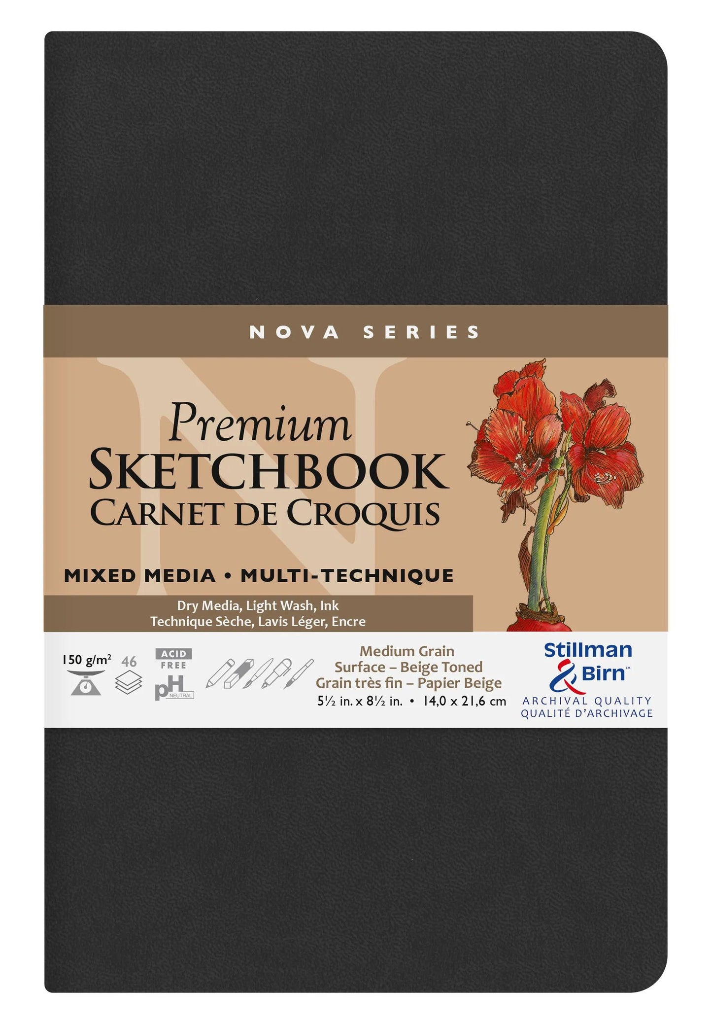 Nova Series flexibles Notebook 46F 21,6x14cm 150g - Beige (Paket x2)