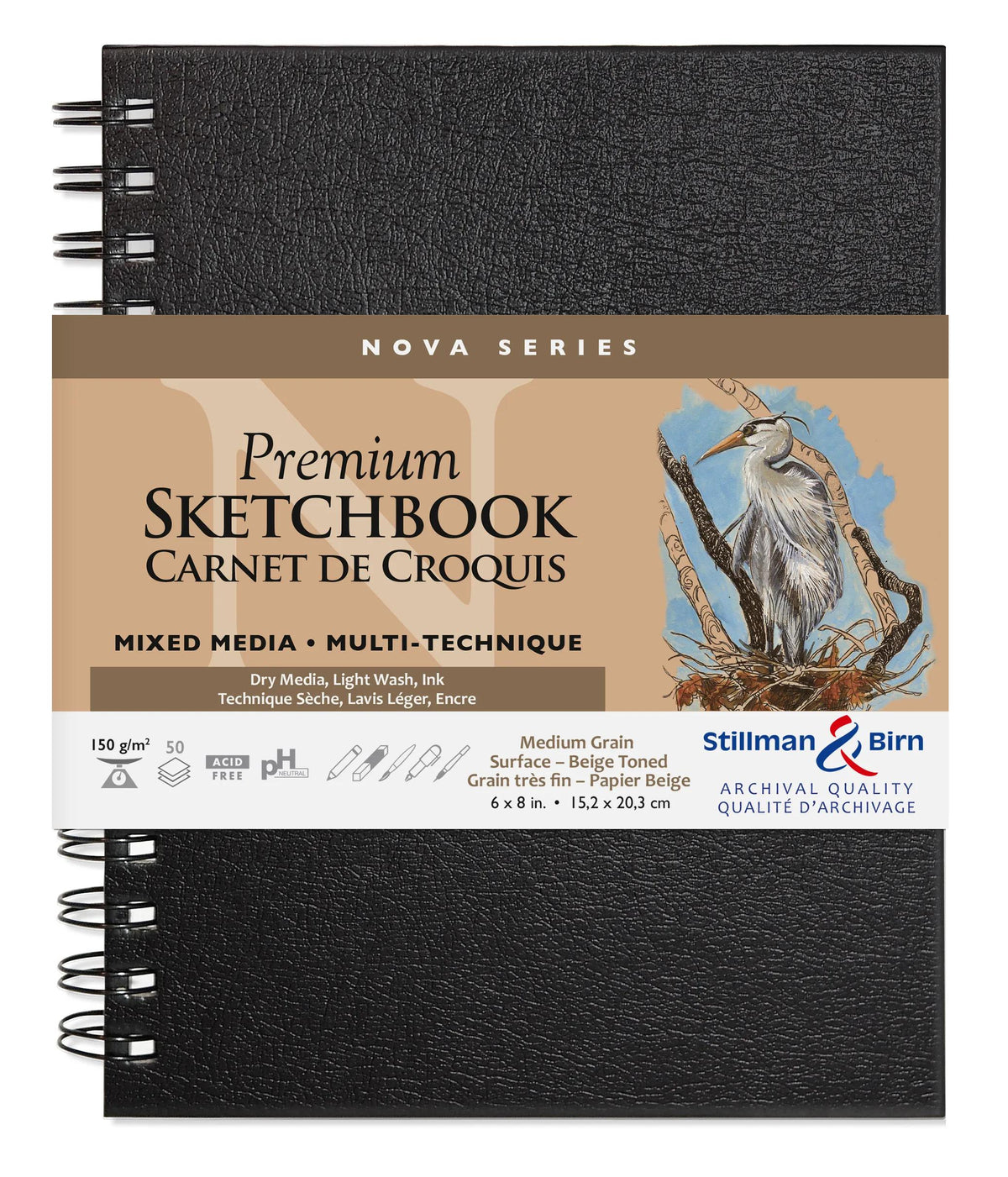 Nova Series Spiral Notebook 50F 15,2x20,3cm 150g - Beige (2er-Pack)