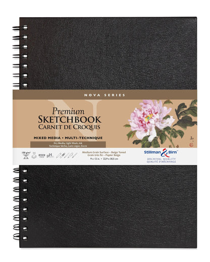 Nova Series carnet spiralé 50F 22,9x30,5cm 150g - Beige (lot de 2)