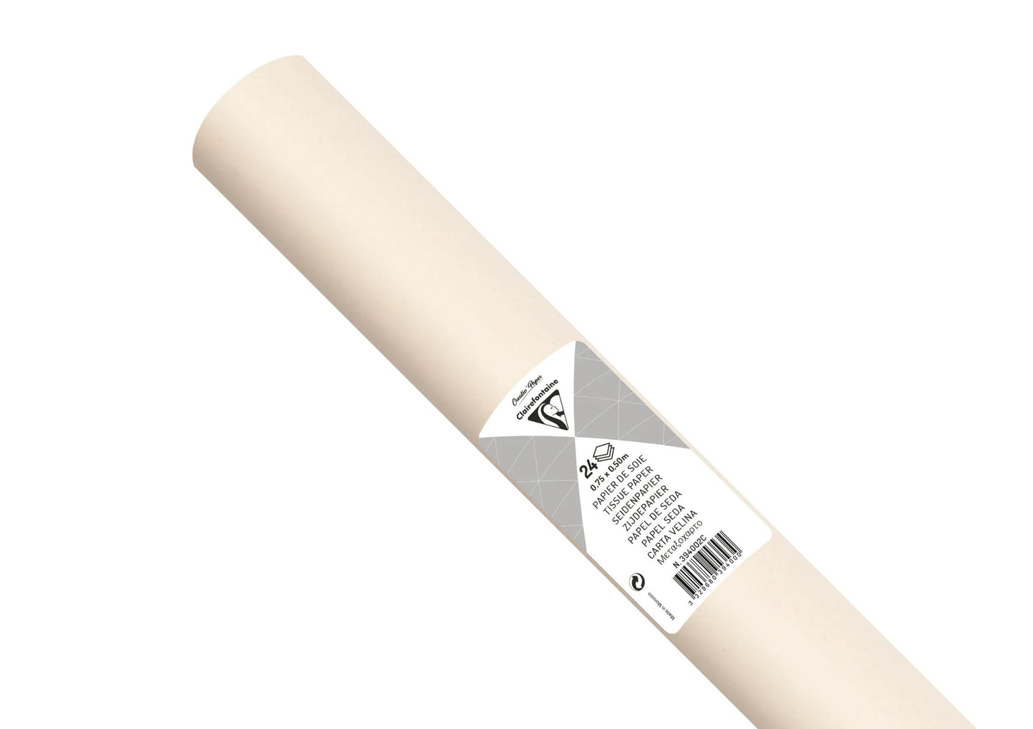 SOUTH PAPER, Rolle von 24 Bogen 18g/m2 in 50x75cm Format - Elfenbein (Paket x5)