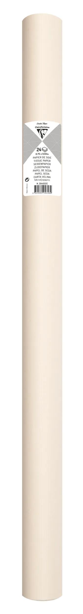 SOUTH PAPER, Rolle von 24 Bogen 18g/m2 in 50x75cm Format - Elfenbein (Paket x5)