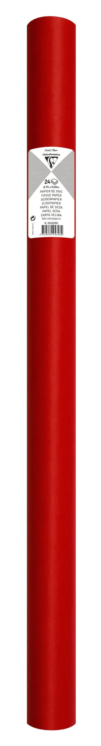 SOUTH PAPER, Roll of 24 sheets 18g/m2 in 50x75cm format - Red (Pack x5)