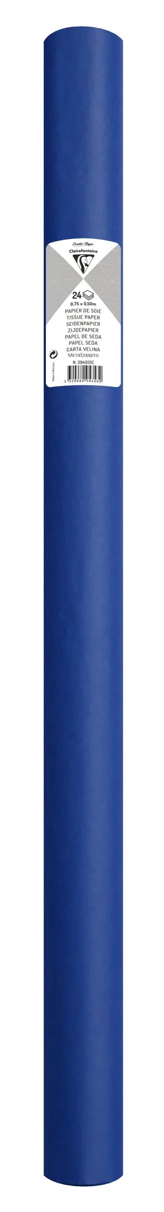 SOUTH PAPER, Rotolo di 24 fogli 18g/m2 in formato 50x75cm - Bleu France (Pacchetto x5)