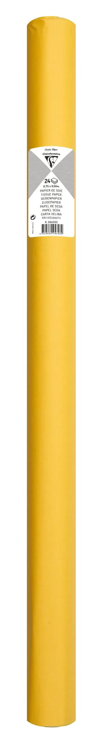 SOUTH PAPER, Roll of 24 sheets 18g/m2 in 50x75cm format - Yellow lemon (Pack x5)
