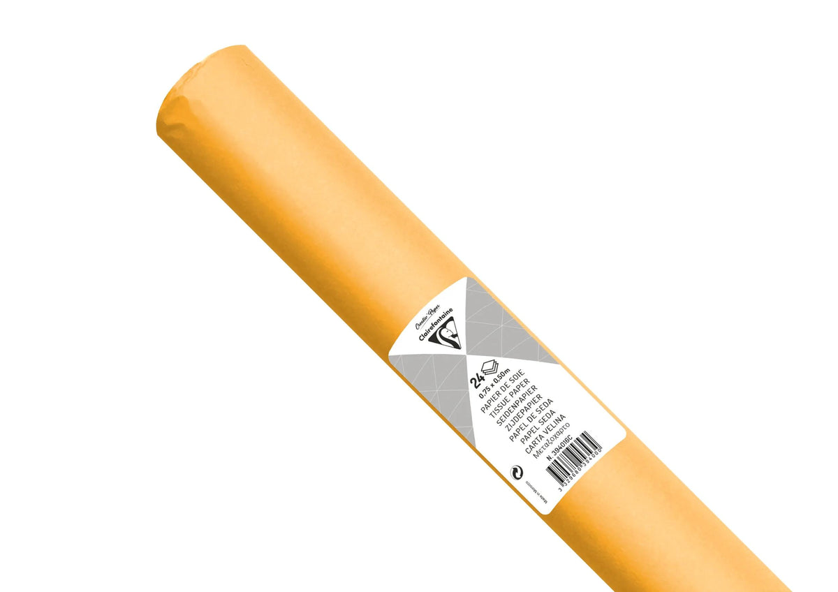 SOUTH PAPER, Rolle von 24 Blatt 18g/m2 in 50x75cm Format - Gelbgold (5er-Pack)