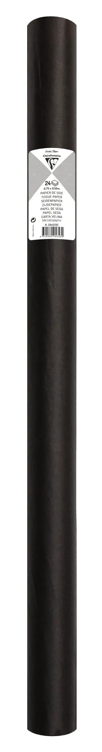 SOUTH PAPER, Roll of 24 sheets 18g/m2 in 50x75cm format - Black (Pack x5)