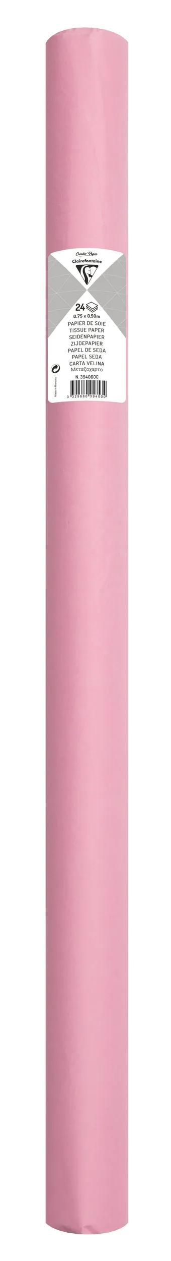 SOUTH PAPER, Roll of 24 sheets 18g/m2 in 50x75cm format - Medium pink (Pack x5)