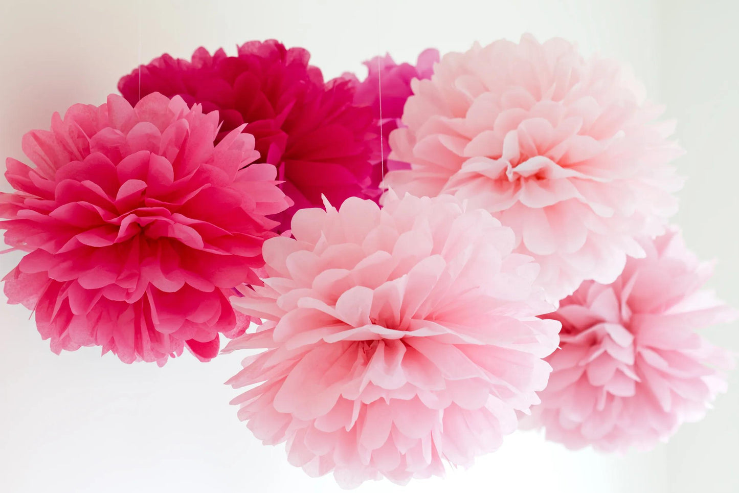 SOUTH PAPER, Set of 3 suspension pumps Ø30x1 and Ø40x2 - Pink (Pack x5)
