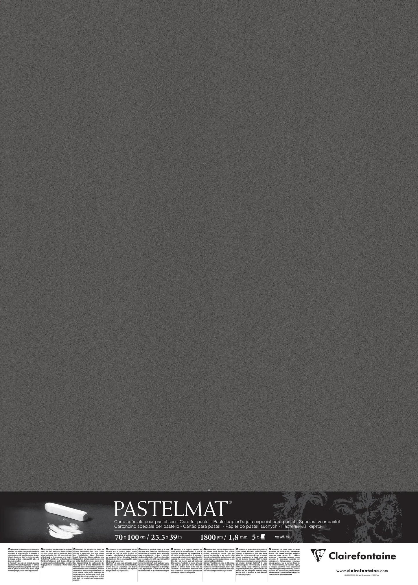 Pastello incollato 5F 70x100cm - Antracite