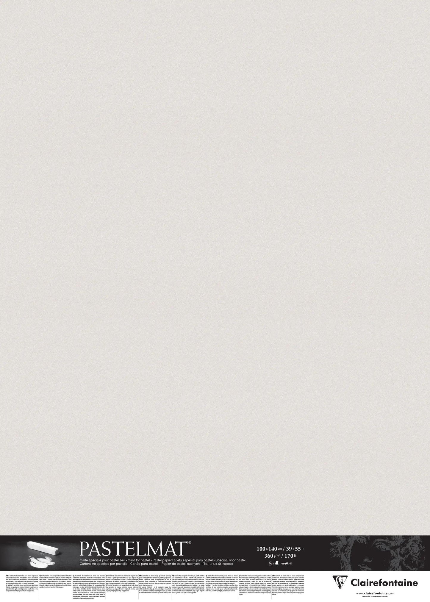 Pastelmat package 5F 100x140cm 360g - Light grey
