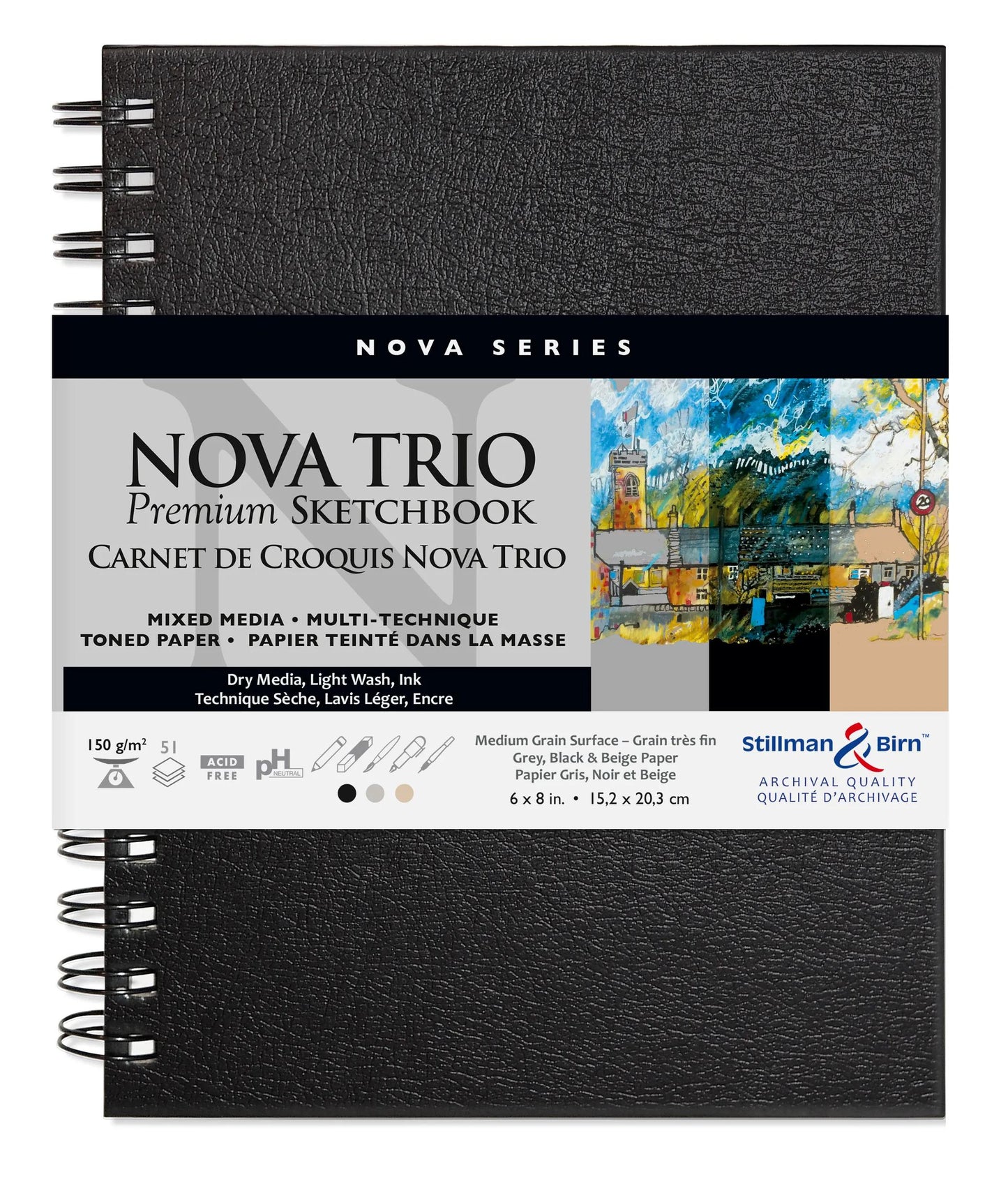 Nova Trio spirale quaderno 50F 15,2x20,3cm 150g - Assortito (Pacchetto x2)