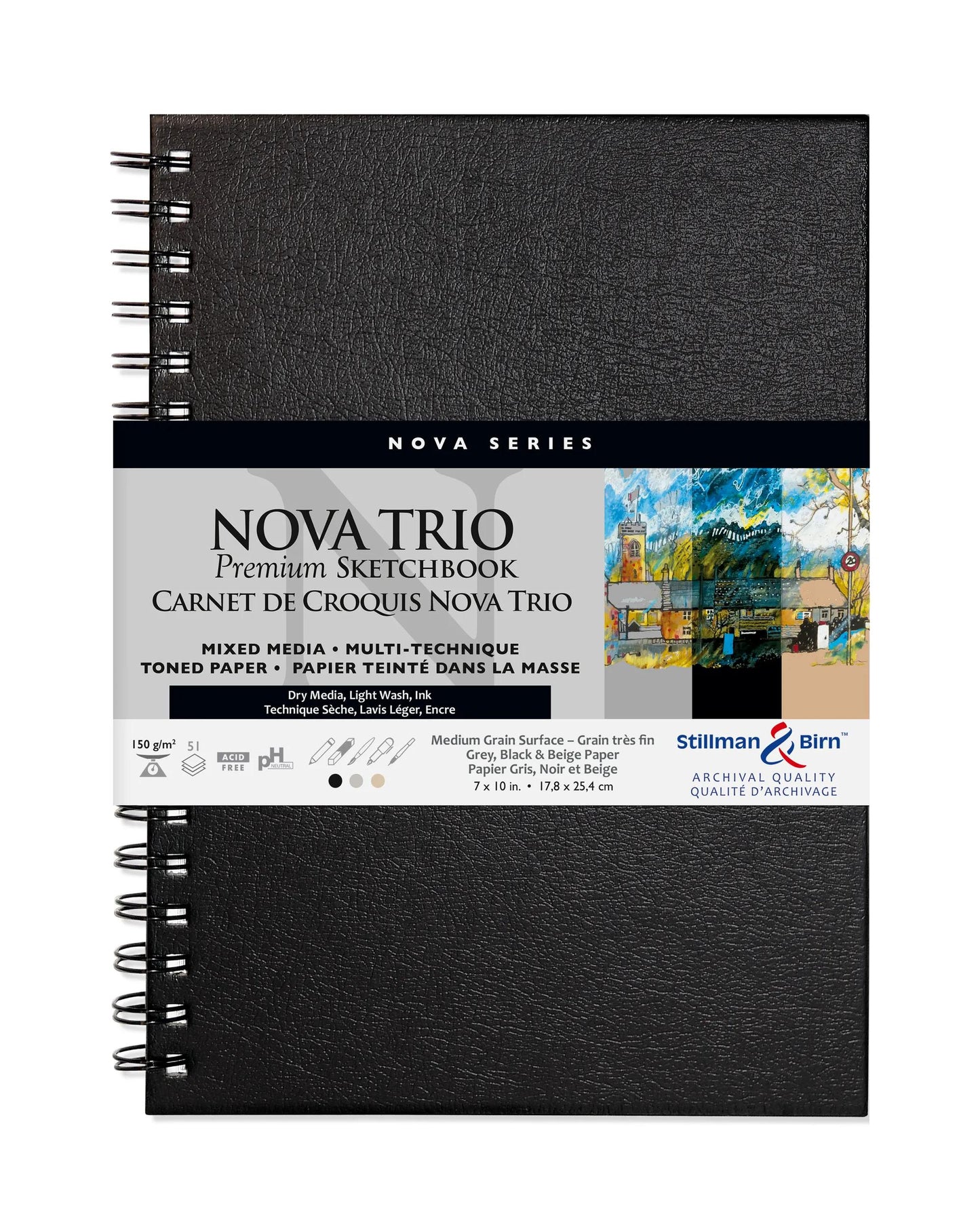 Nova Trio spirale quaderno 50F 17,8x25,4cm 150g - Assortis (Pacchetto x2)
