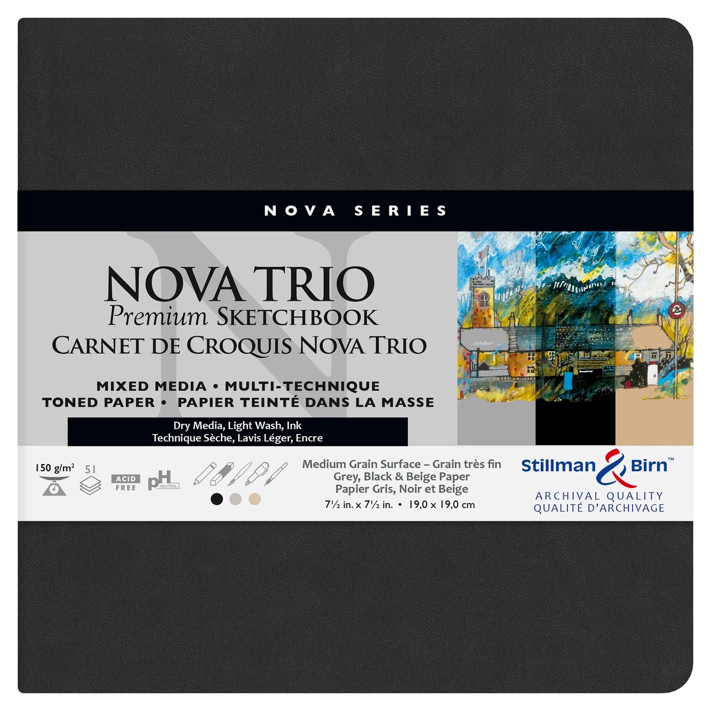 Nova Trio carnet souple 46F 19x19cm 150g - Assortis (Lot x2)