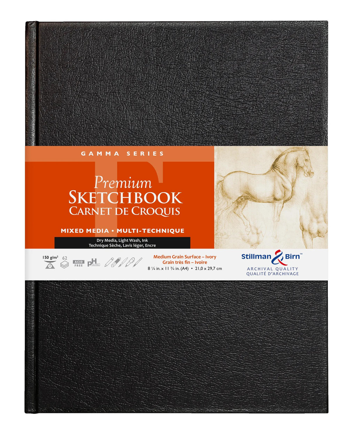 Serie Gamma rigida ritratta quaderno 62F A4 150g - Avorio (confezione da 2)
