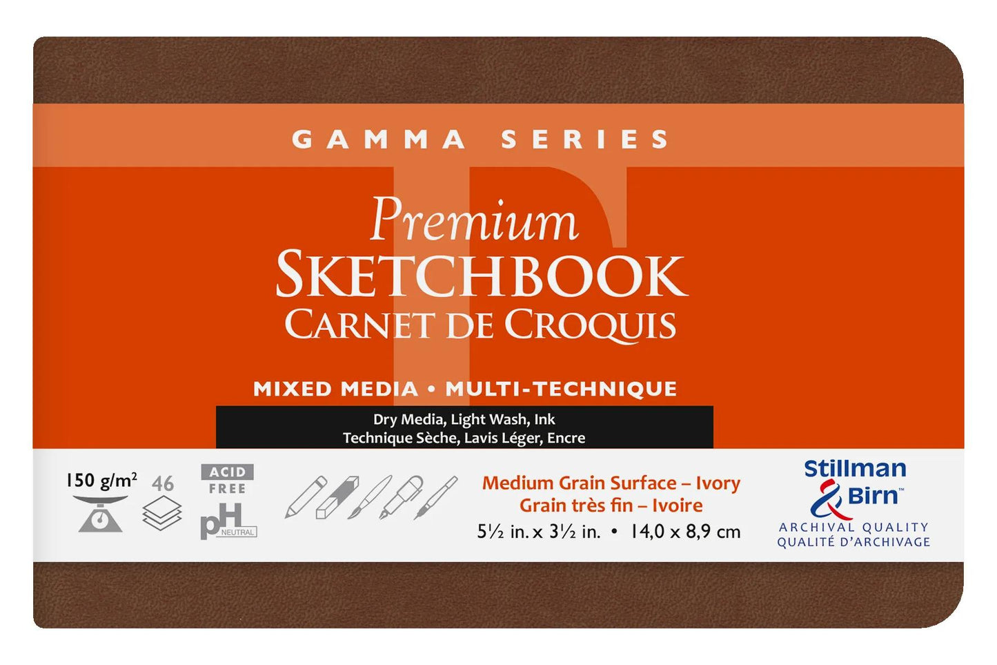 Serie Gamma quaderno flessibile 46F 14x8,9cm 150g - Avorio (Pacchetto x2)