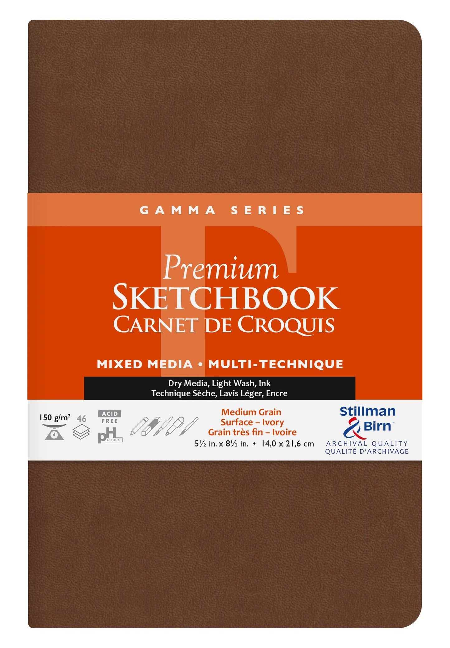 Gamma Series flexibles Notebook 46F 21,6x14cm 150g - Elfenbein (Paket x2)