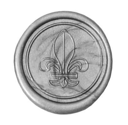 Sceau à vis avec manche en bois vernis ( Symbole) - rose - Fleur de Lys (Lot x2)