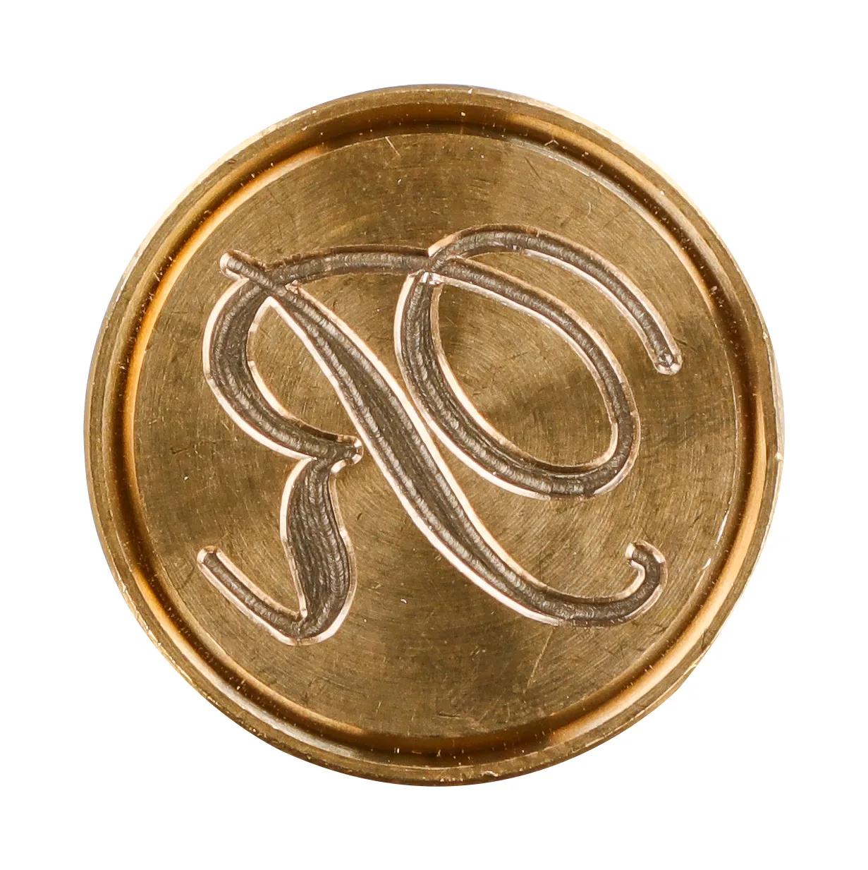 Brass Tablet-Siegel auf Pin Englisch Buchstaben - r (Paket x3)