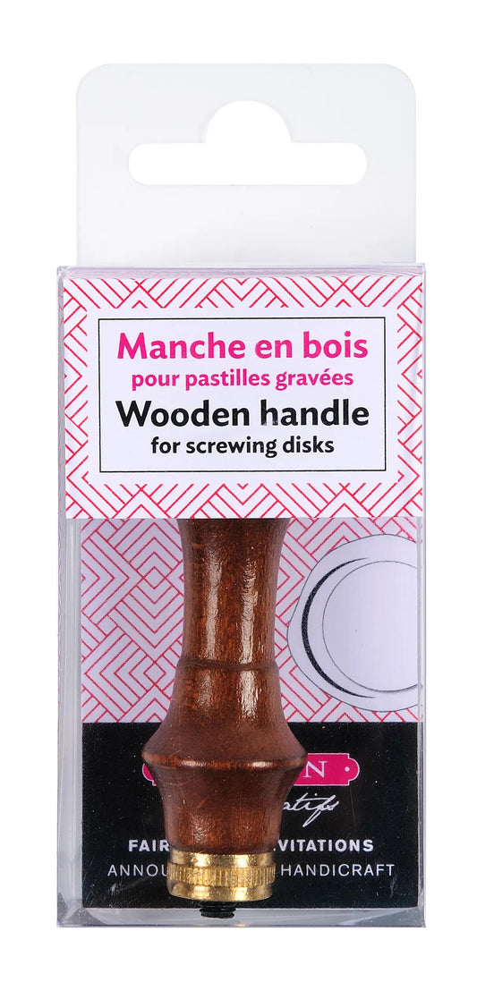 Tinted wood handle on pin - Brown (Pack x3)