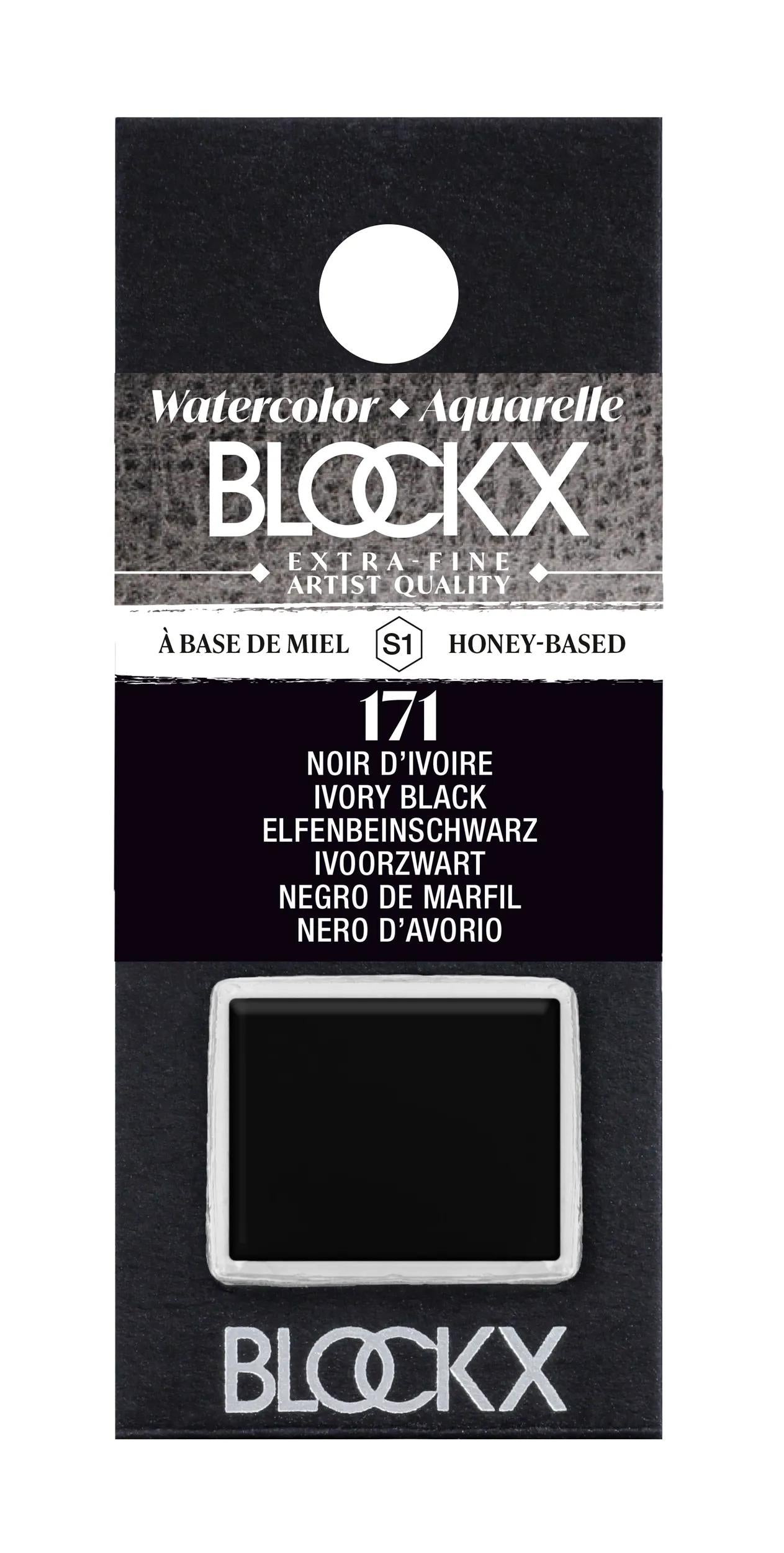 Extra-fine watercolor half-godet - Black ivory 171 (Pack x3)