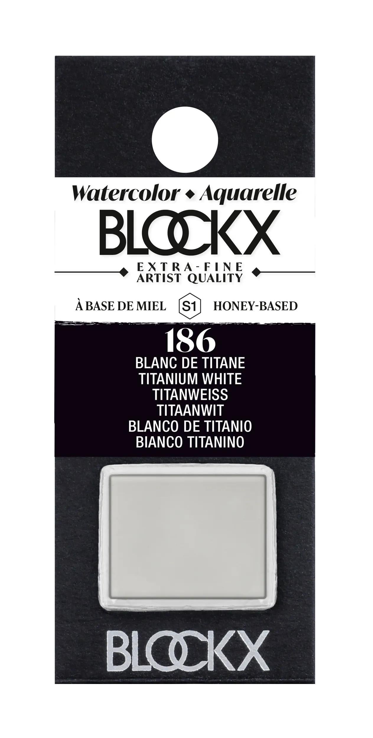 Extra-fine half-godet watercolor - Titanium white 186 (Pack x3)