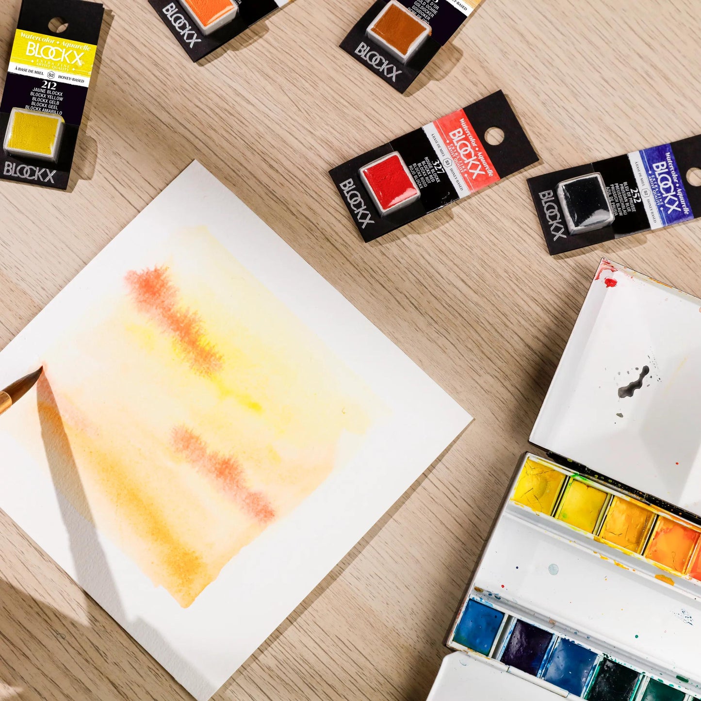 Extra-feine Aquarell Halbgodet - Gutte Gummi (Paket x3)