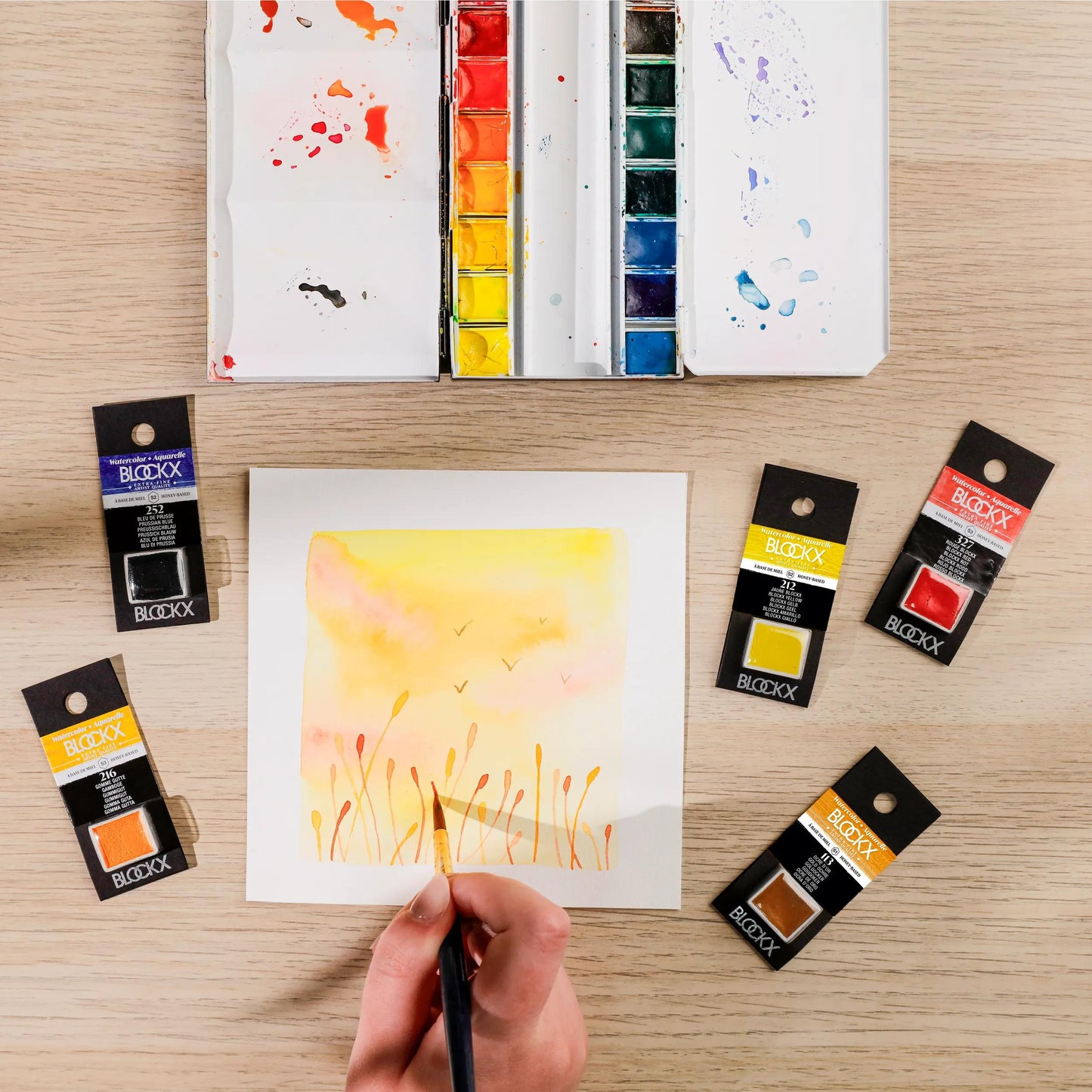 Extra-feine Aquarell Halbgodet - Gutte Gummi (Paket x3)