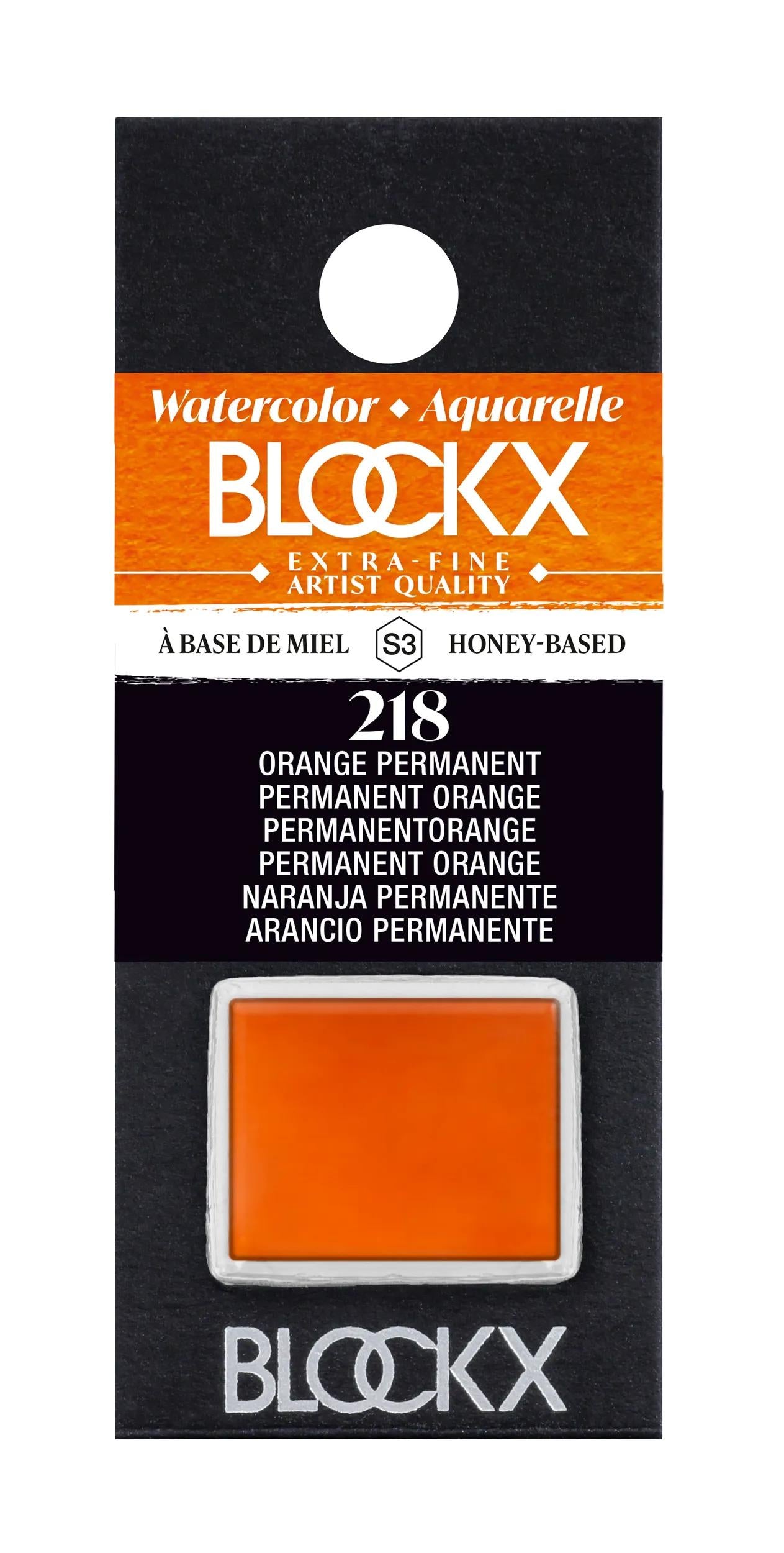 Extra-fine half-godet watercolor - Permanent Orange 218 (Pack x3)