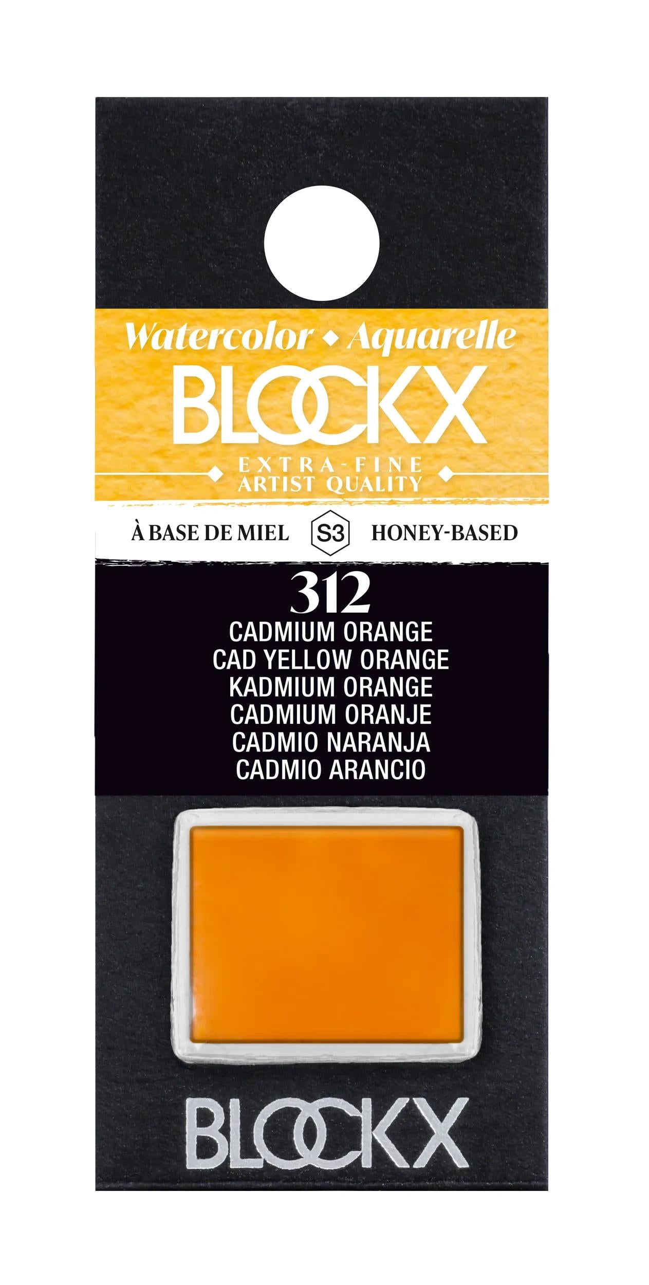 Extra-fine watercolor half-godet - Cadmium orange 312 (Pack x3)