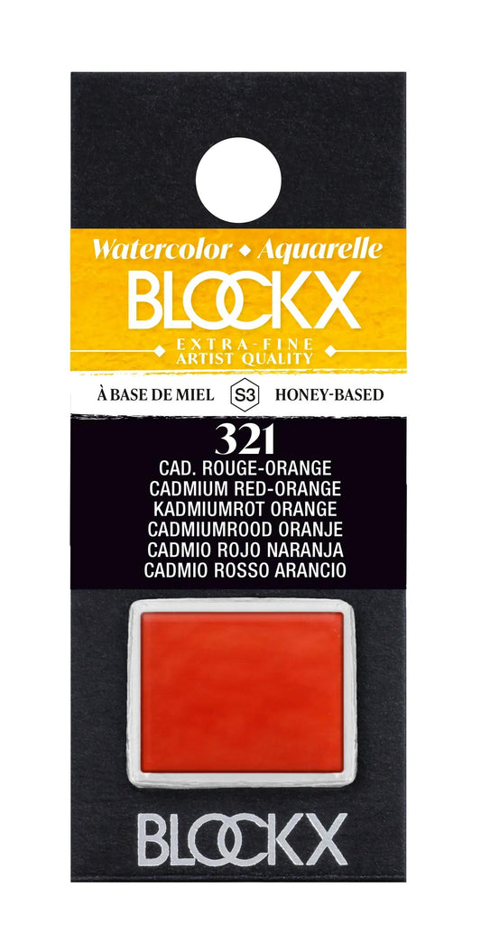 Extra-fine watercolor half-godet - Red-orange Cadmium 321 (Pack x3)