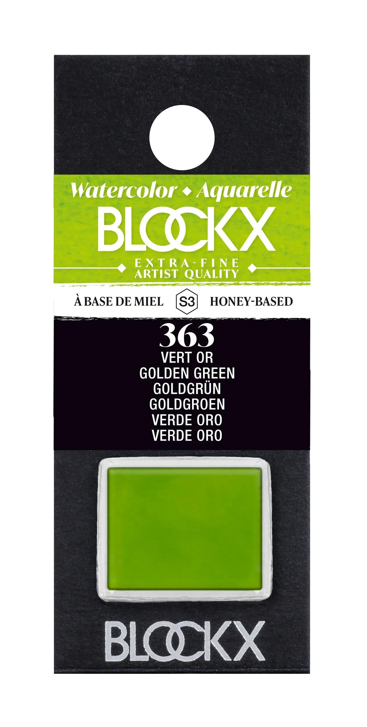 Aquarelle extra-fine half-godet - Gold green 363 (Pack x3)