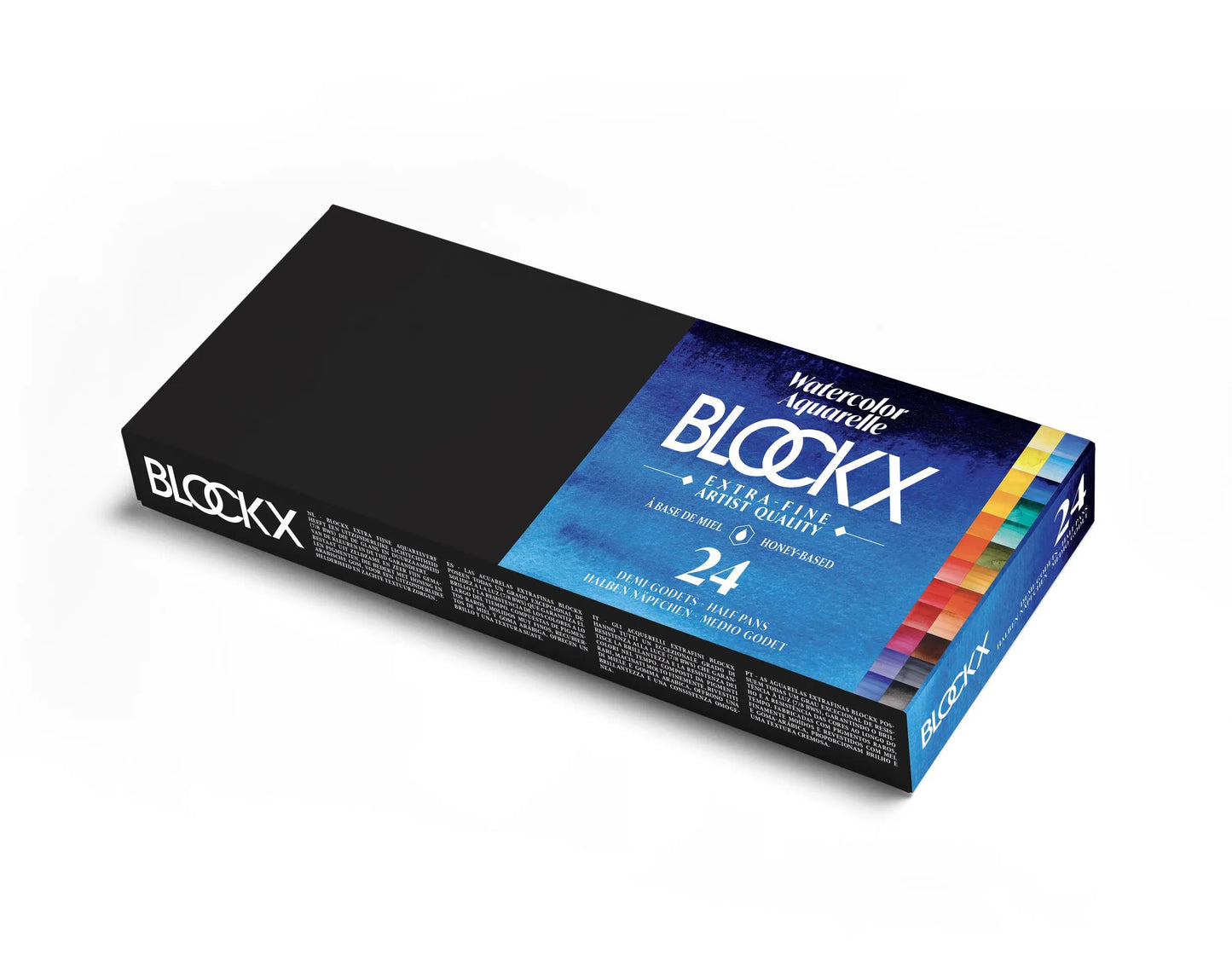 Watercolor Metal box + 24 half-godets