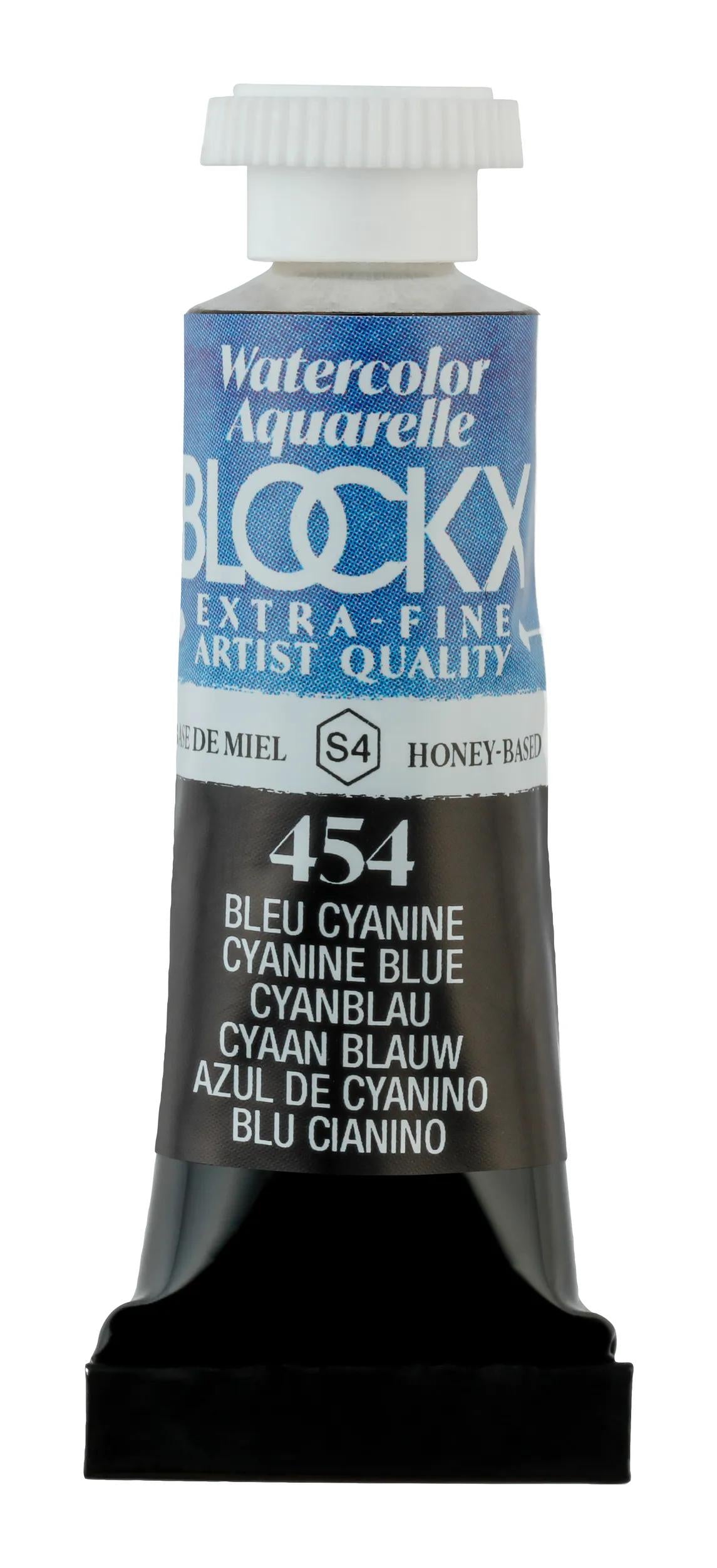 Extra-fine watercolor tube 5ml - Blue cyanine 454 (Pack x3)