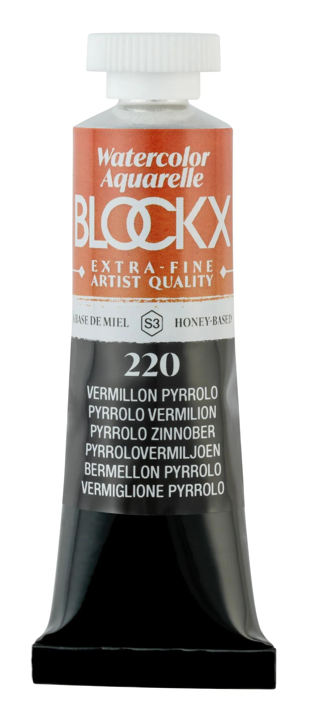 Extra-fine watercolor tube 15ml - Vermillon pyrrolo 220 (Pack x3)