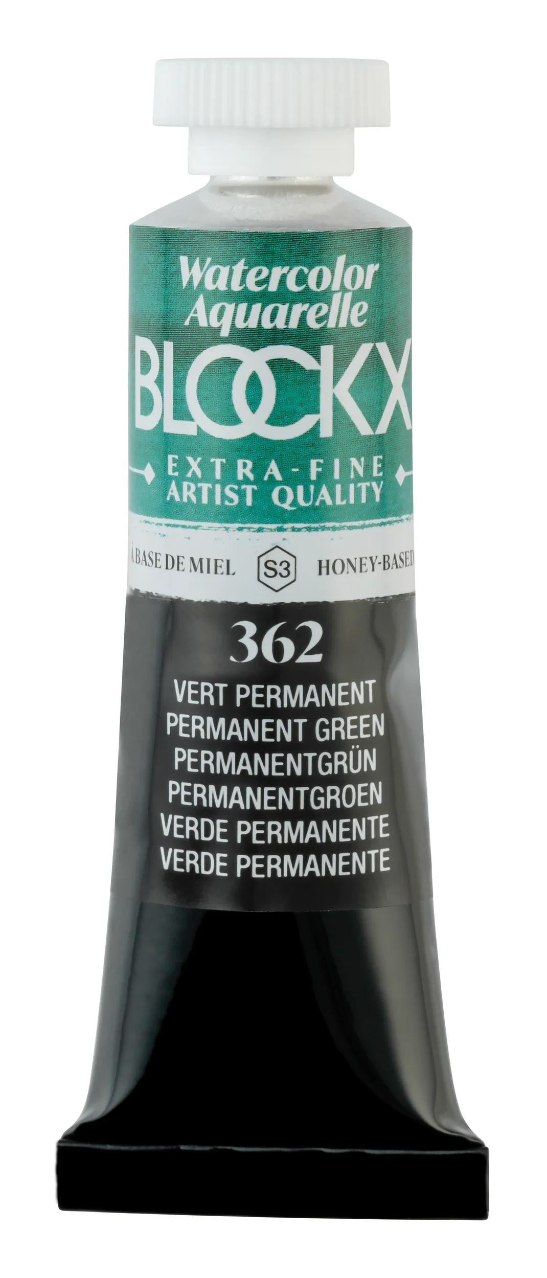 Extra-fine watercolor tube 15ml - Permanent green (Lot x3)