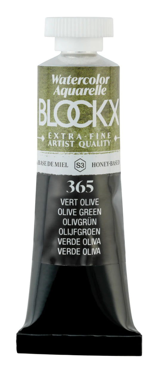 Extra-fine watercolor tube 15ml - Olive green 365 (Pack x3)