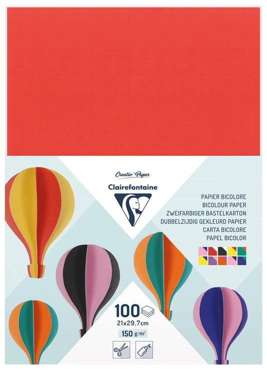 BICOLORE CARTON, Pack of 100 sheets 150g/m2 in 21x29.7cm format - Assortment