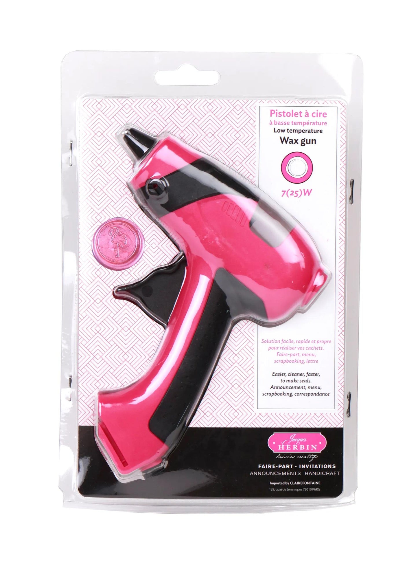 Piccola pistola in cera speciale tempo libero creativo - fuchsia (Pacchetto x5)
