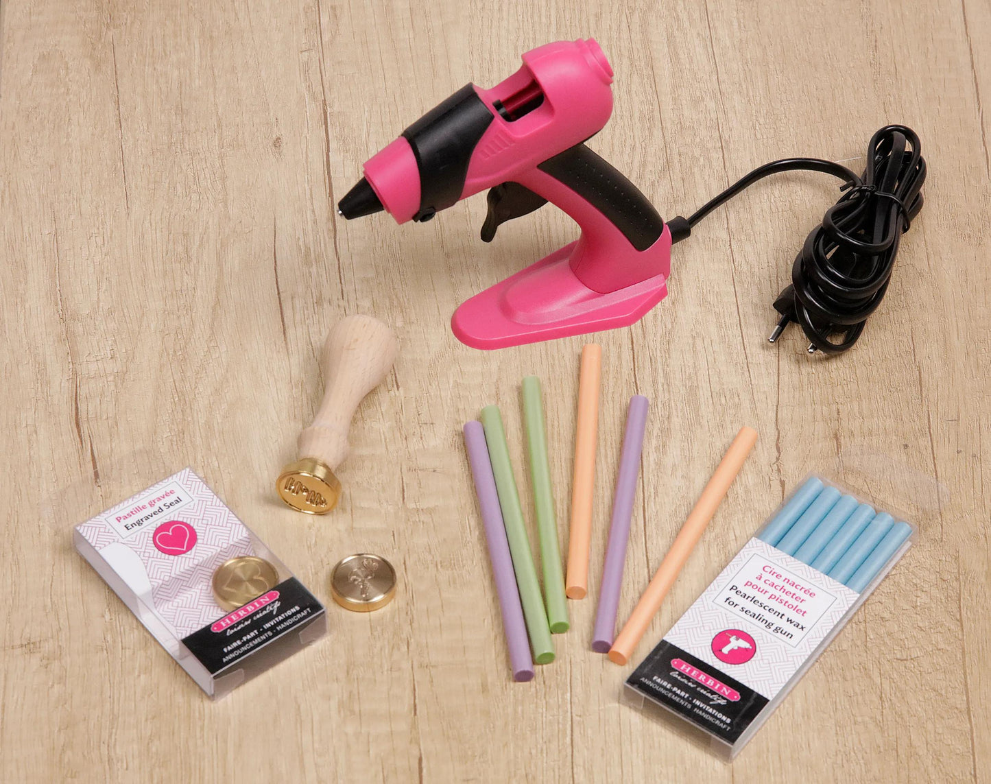 Piccola pistola in cera speciale tempo libero creativo - fuchsia (Pacchetto x5)