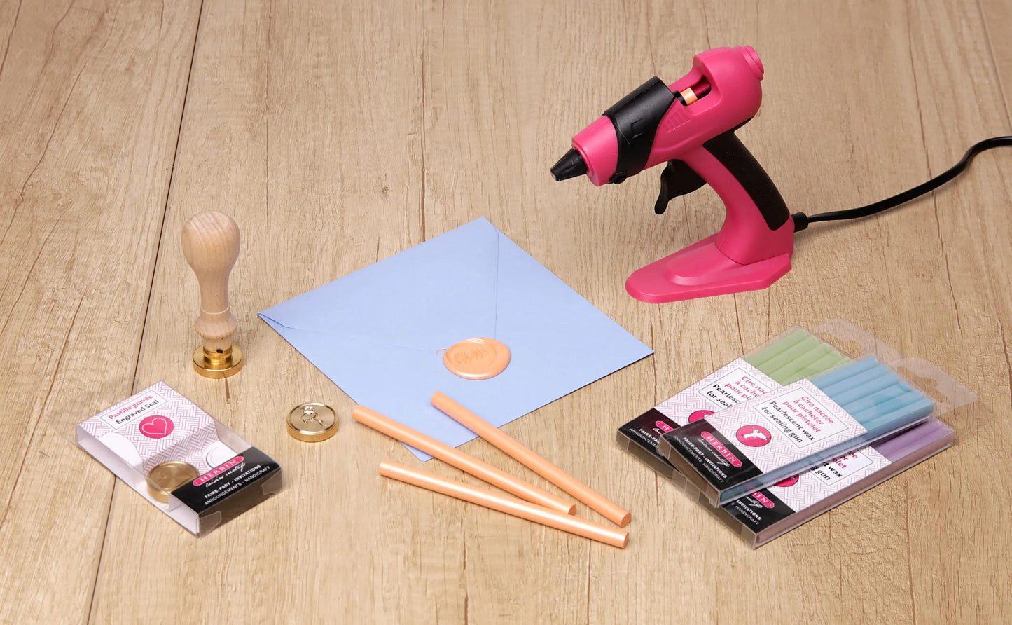 Piccola pistola in cera speciale tempo libero creativo - fuchsia (Pacchetto x5)
