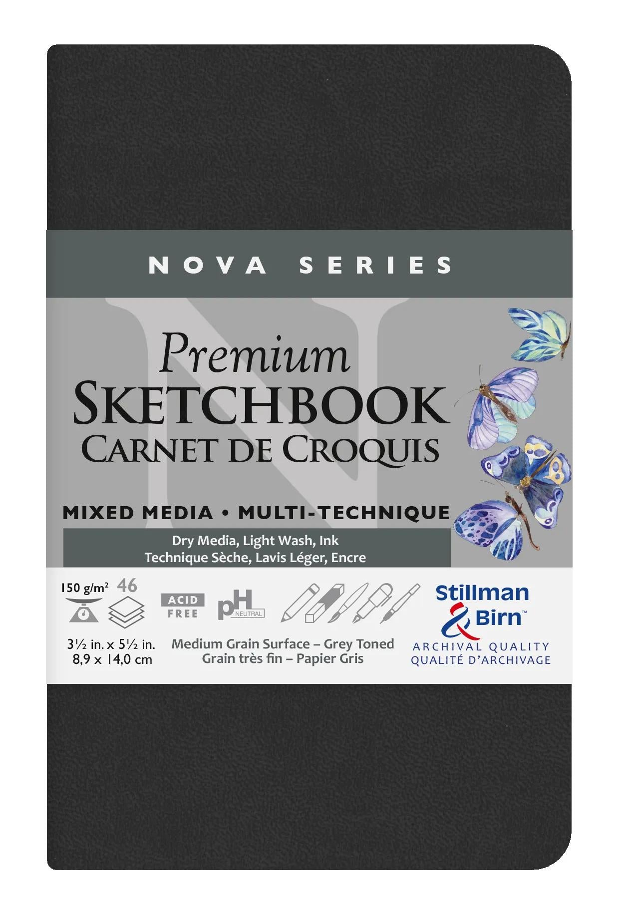 Nova Series soft Notebook 46F 8,9x14cm 150g - Grau (Paket x2)