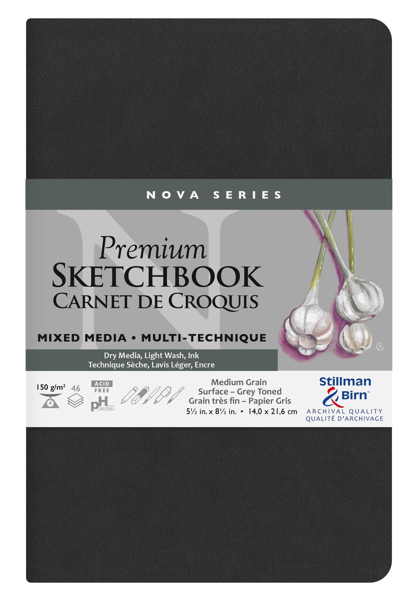 Nova Series flexibles Notebook 46F 21,6x14cm 150g - Grau (Paket x2)