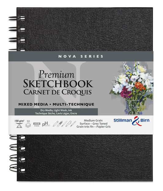 Nova Series Spiral Notebook 50F 15.2x20.3cm 150g - Grau (2er-Pack)