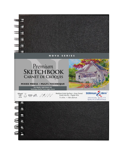 Nova Series carnet spiralé 50F 17,8x25,4cm 150g - Gris (lot de 2)