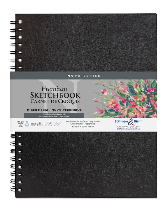Nova Series Spiral Notebook 50F 22.9x30.5cm 150g - Grau (2er-Pack)