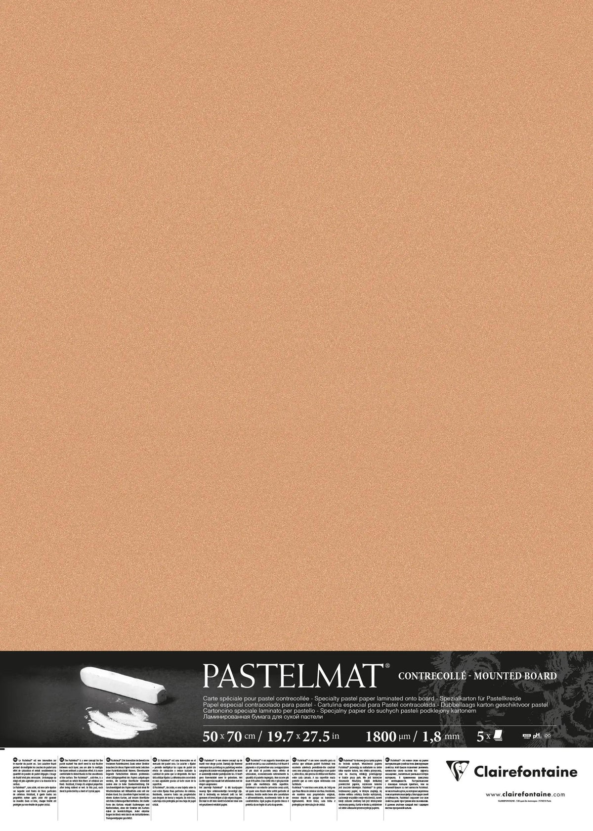Pastelmat laminato 5F 50x70cm 1,800 micron - Siena
