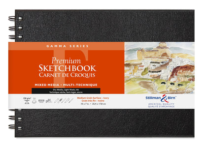 Serie Gamma quaderno a spirale 50F 25,4x17,8cm 150g - Avorio (confezione da 2)
